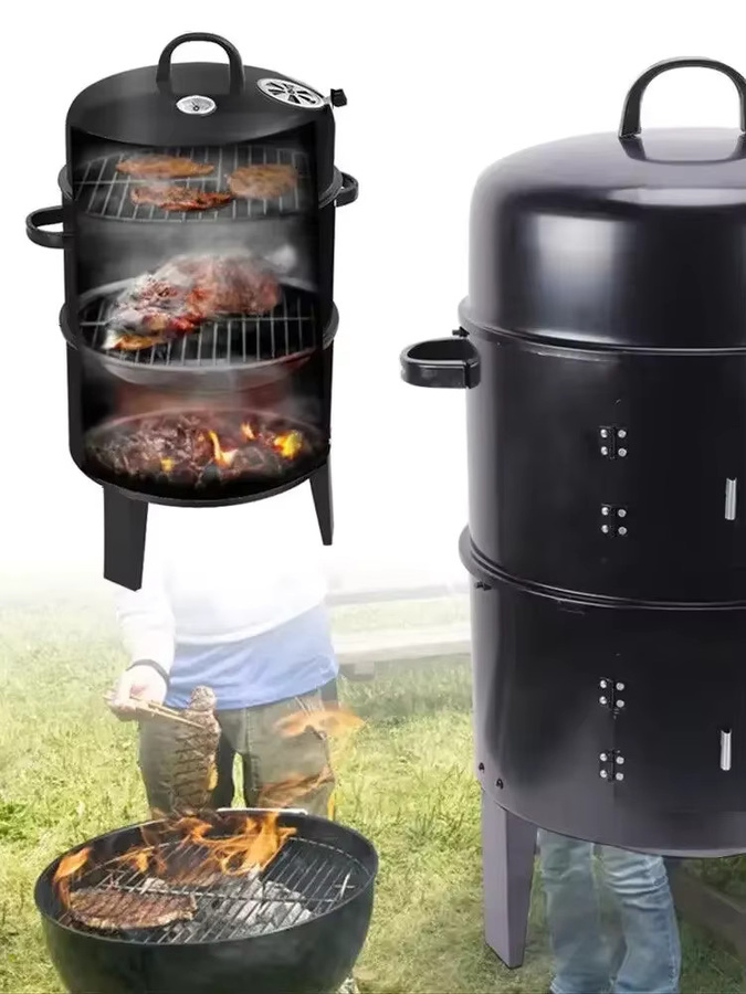 Bymaocar Smoker Box Holzkohle-BBQ-Grill aus Stahl in Schwarz - Bild 3