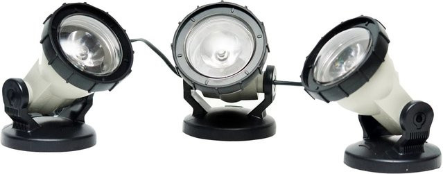 Heissner LED-Teich und Gartenlicht 3er Set in Warmweiß zur Unterwasserbeleuchtung mit Erdspieß - Bild 1
