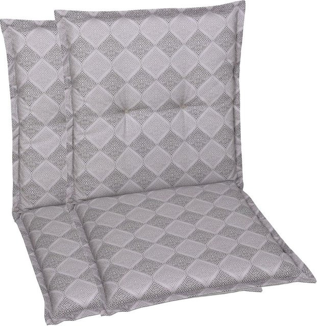 GO-DE TEXTIL Gartenauflage Raute für 2er Set Niederlehner in Grau - Bild 1