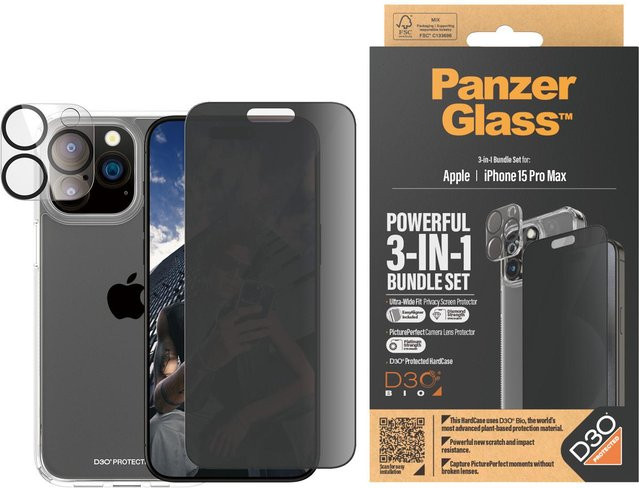 3-in-1 Privacy Set iPhone 15 Pro Max Handyhülle von Apple in Transparent - Bild 1