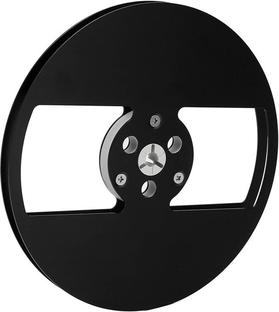 Honor Electronics Leere Tonbandspule aus Aluminiumlegierung mit 2 Löchern, Universal Open Reel Aufwickelspule für Nab-Öffnung, Schwarz, 14,7 Zoll - Bild 1