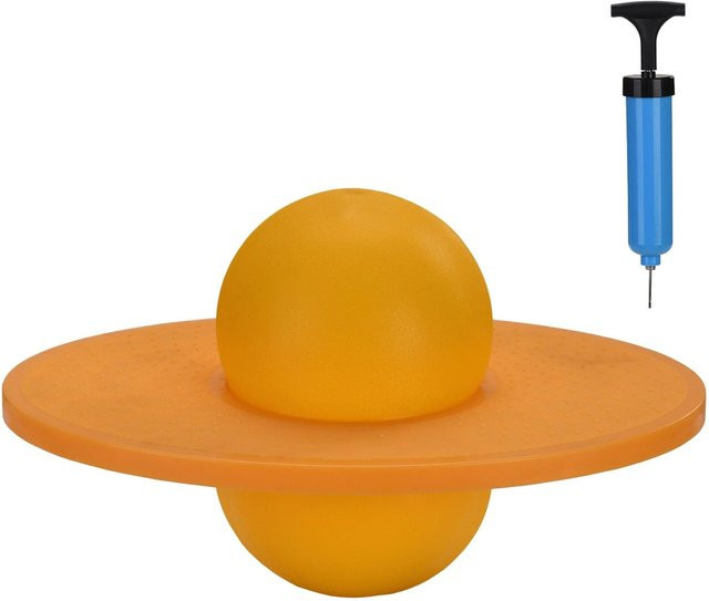 Relaxdays Pogo Ball Kunststoff Gelb Rutschfest ab 6 Jahren - Bild 1