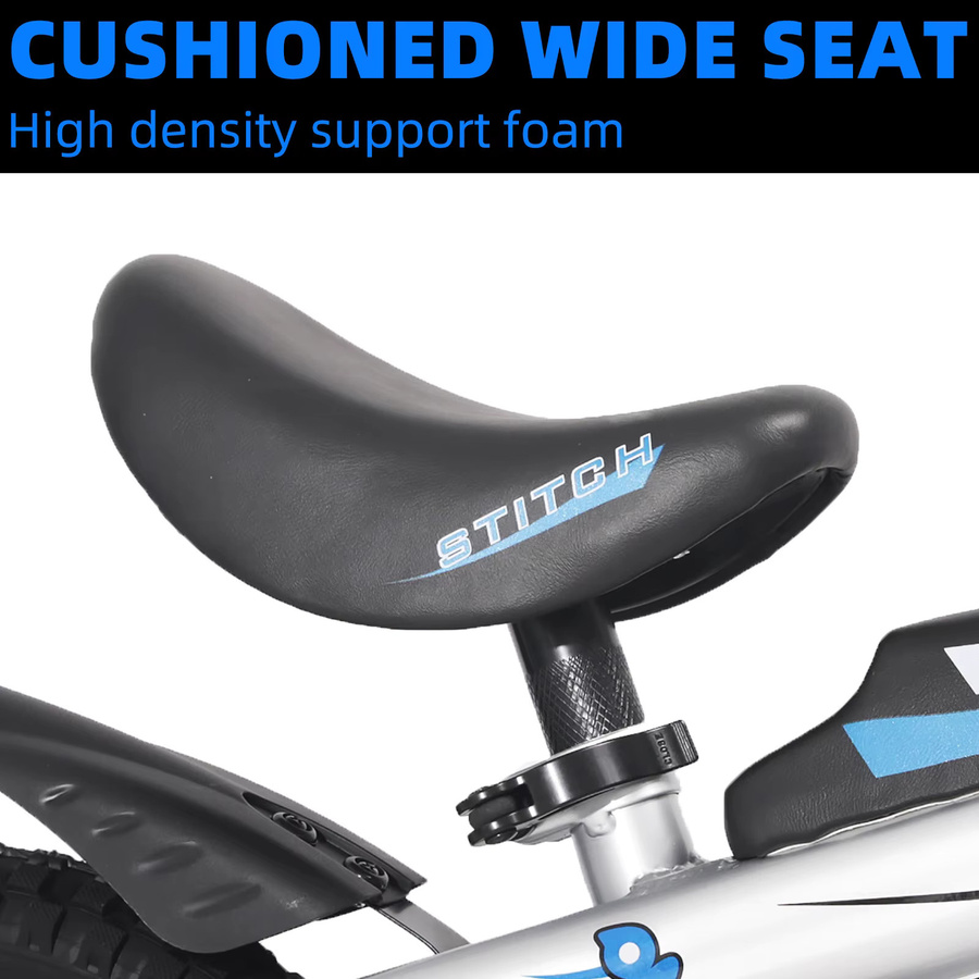 HILAND Knight Kinderfahrrad, 12-Zoll, mit Trainingseiten, Klingeln, Handbrake, Silver, ab 2 Jahren - Bild 6