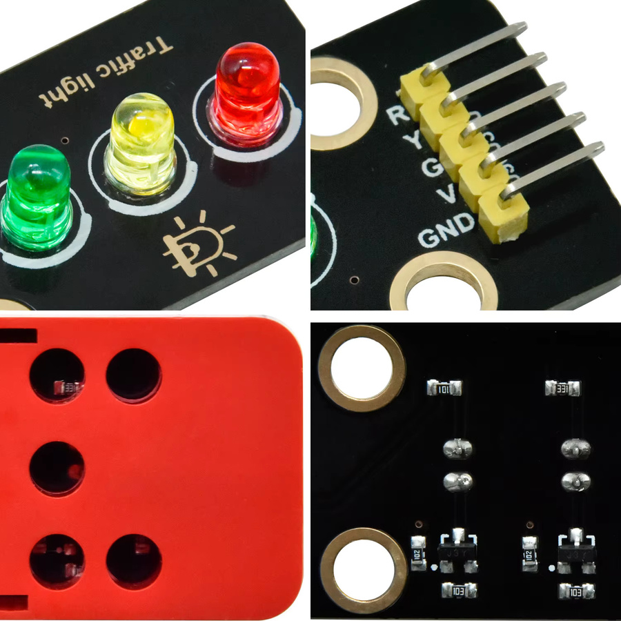 Keyestudio Ampelmodul in Multicolor für Arduino, Microbit und Raspberry Pi, kompatibel mit Lego DIY elektronischen Bausteinen - Bild 4