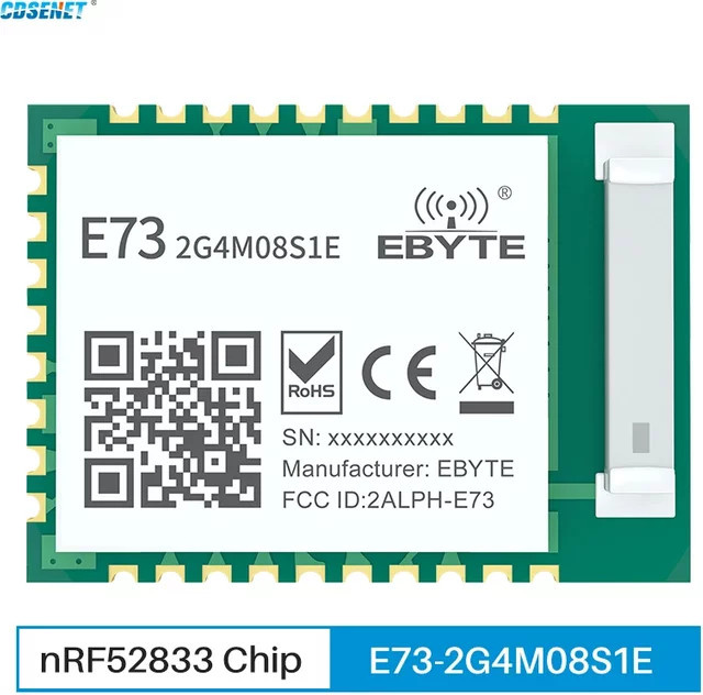 Cdsent E73-2G4M08S1E nRF52833 BLE 5.1 RF Modul für Zigbee, Thread und Mesh mit 2,4 GHz und 8 dBm für Smart Home und UAV Anwendungen - Bild 1