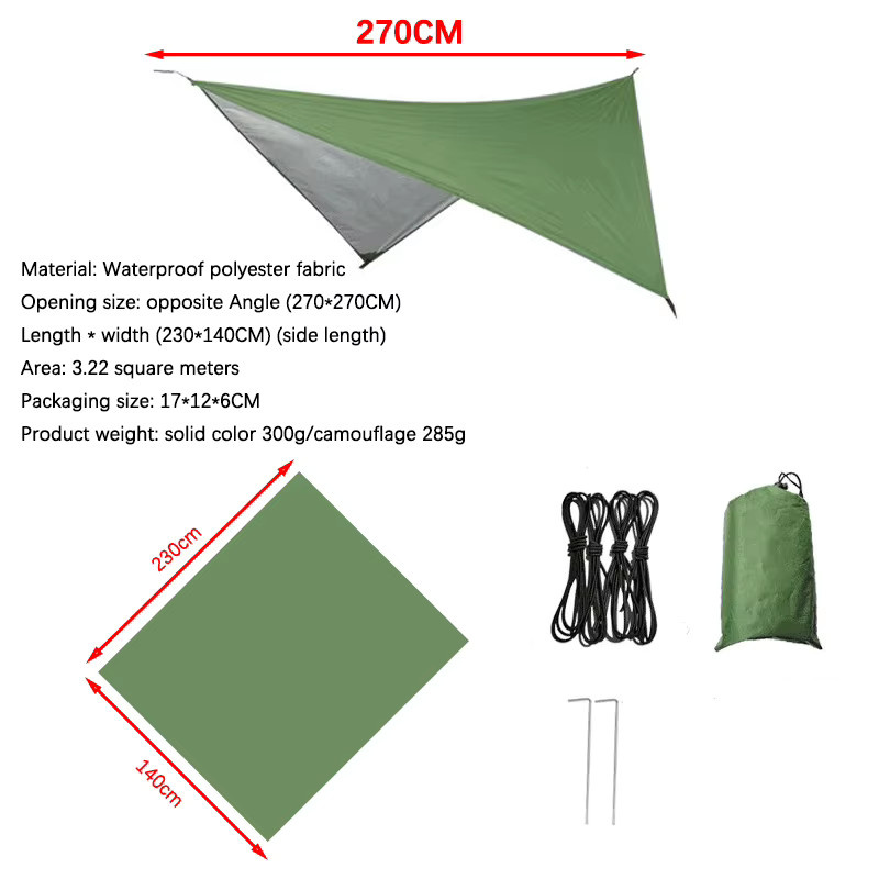 Wasserdichte Zeltplane von Lighten Up in Grün aus Polyester für Outdoor, Camping und Strand - Bild 4