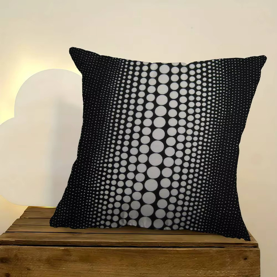 Personalisierter Kissenbezug Kayoom im Yayoi Kusama Stil für das Kinderzimmer, quadratisch, Schwarz, Breite: 30 cm, Höhe: 30 cm - Bild 3