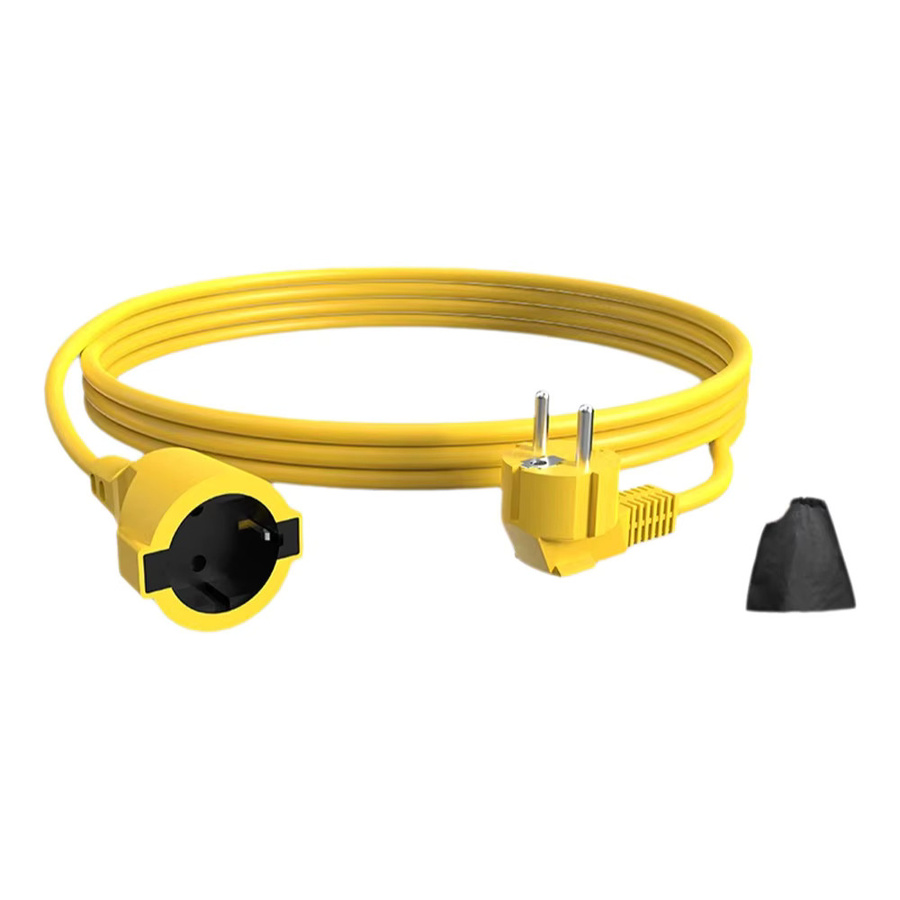 ROMADA Steckdosenleiste mit 5 m Kabel, wasserdichte EU-Schuko-Verlängerungskabel für Innen- und Außenbereich, 4 kW 16 A, Gelb - Bild 3