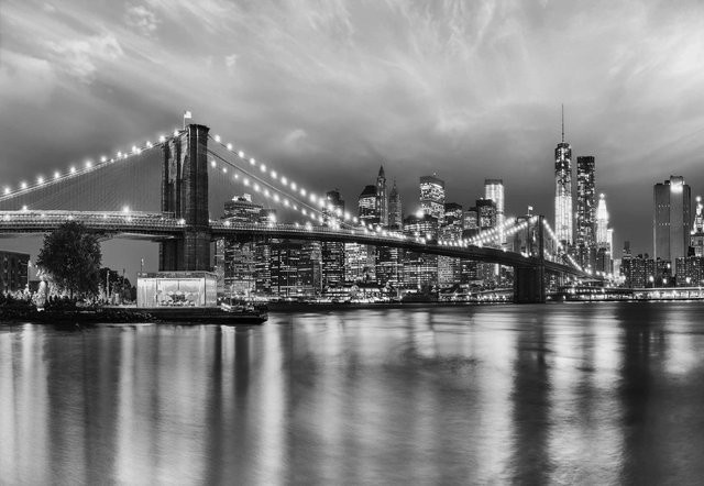 Komar Fototapete Brooklyn in Schwarz-Weiß aus Spezialpapier, B/H: 368 x 254 cm - Bild 1