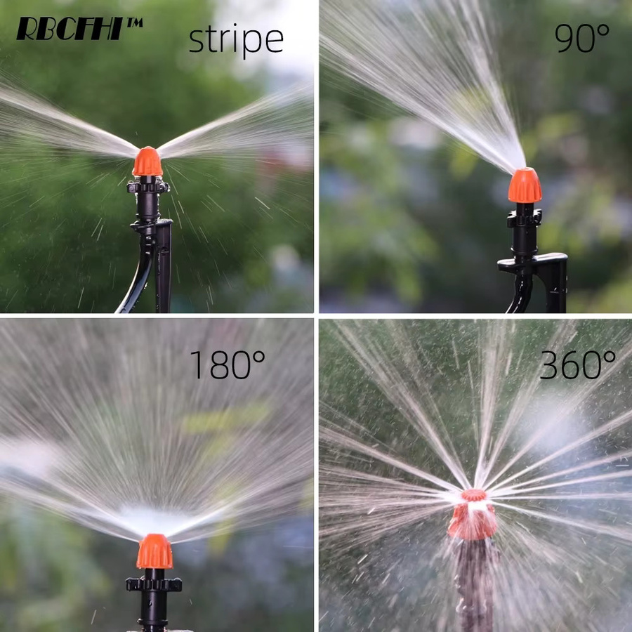 20er Set Garten Bewässerungs Sprühdüsen mit 11 cm Pfahl und verstellbaren Sprühwinkeln 90 Grad, 180 Grad oder 360 Grad sowie Streifenbewässerung - Bild 6