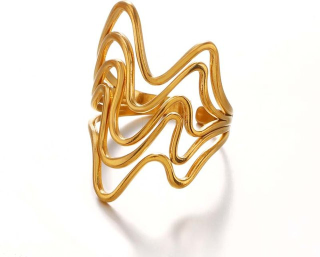sharelucky Ring Edelstahl, Gold, Vintage, Damen - Bild 1