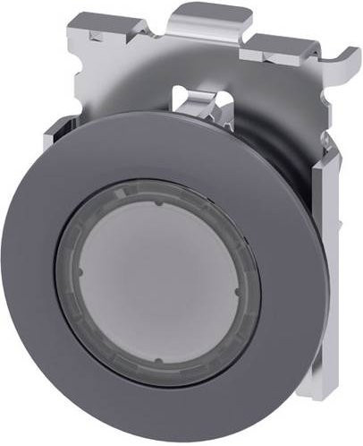 Siemens Leuchtdrucktaster 3SU1061-0JB70-0AA0 mit Metall-Frontring, rund, Sandgrau und transparentem Knopf - Bild 1