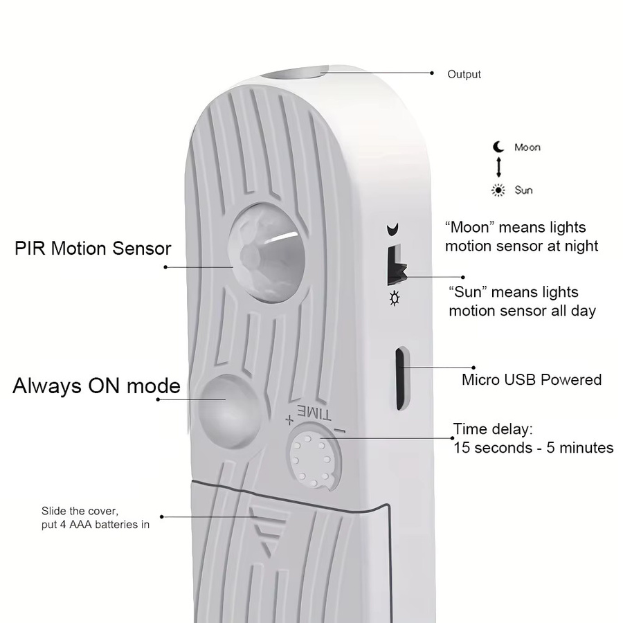 Mikenoon COB LED-Lichtleiste mit Bewegungsmelder, batteriebetrieben, weiß, 240 cm Länge - Bild 3