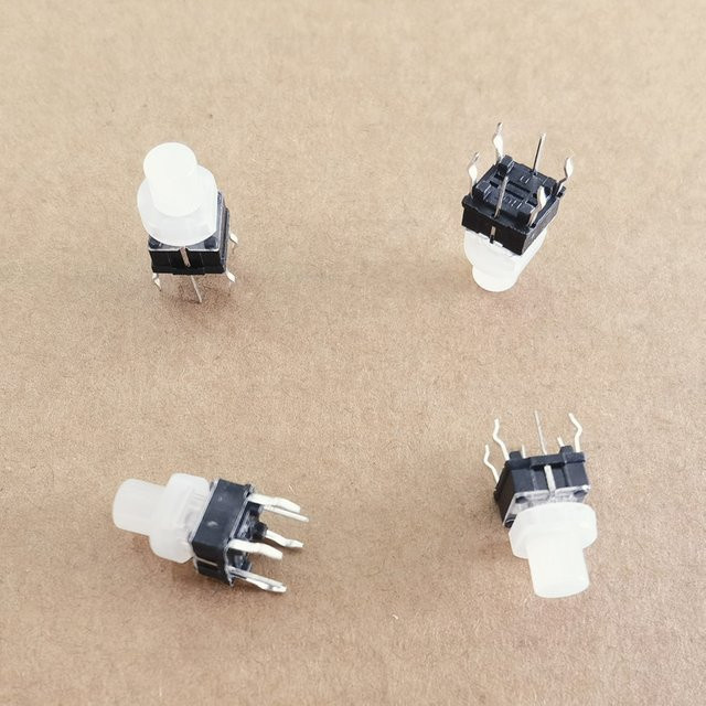 MaXueZhong DIP 4-Pin Berührungsschalter mit rotem LED-Licht, kleiner Kopf, B/T/H: 6 x 6 x 12 mm - Bild 1