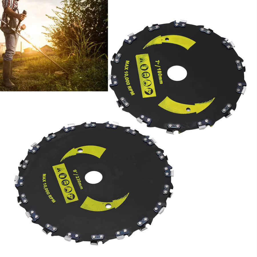 WALFRONT Kettensägenradscheibe aus legiertem Edelstahl in Schwarz für Holzschnitzereien und Kunststoffformung, Durchmesser: 17,78 cm, Dicke: 1,8 cm - Bild 2