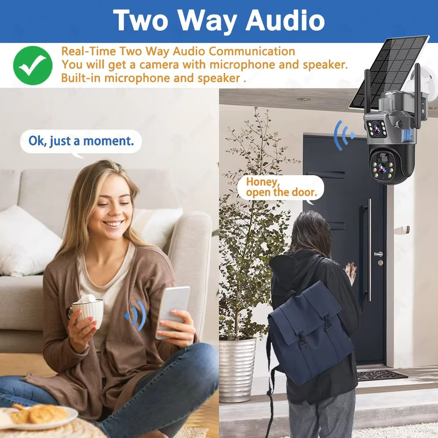 EseeClou Solar WIFI Dual Objektiv 4K 8MP PTZ Überwachungskamera mit Nachtsicht und Personenerkennung - Bild 5
