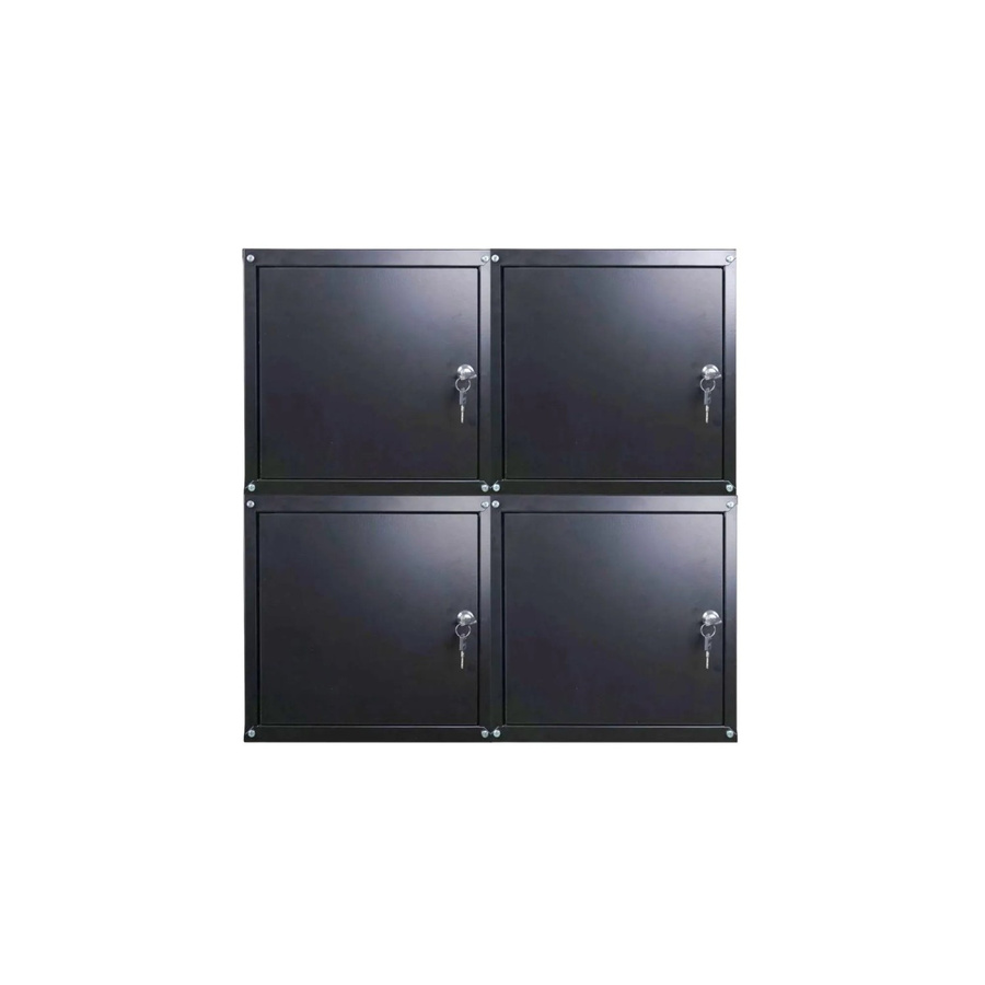 PROREGAL Cubic XL Schließfachwürfel Set aus Stahlblech, 4er Pack, Schwarz, H x B x T: 45 x 45 x 45 cm - Bild 2