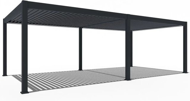 Weide Elektrische Deluxe Plus Aluminium Pergola in Anthrazit mit LED-Beleuchtung und Lamellen, B/T: 8 x 4 m - Bild 1