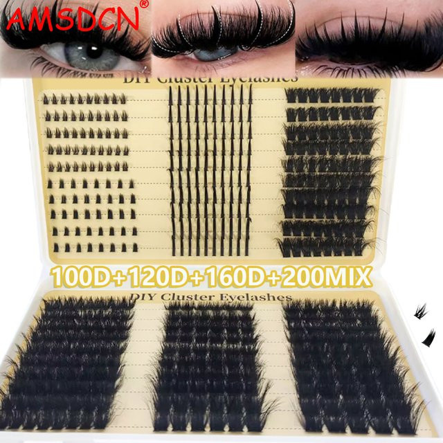 AMSDCN Wimpern-Bundle, 60D-200D, Spikes Lash, natürlich weich - Bild 1