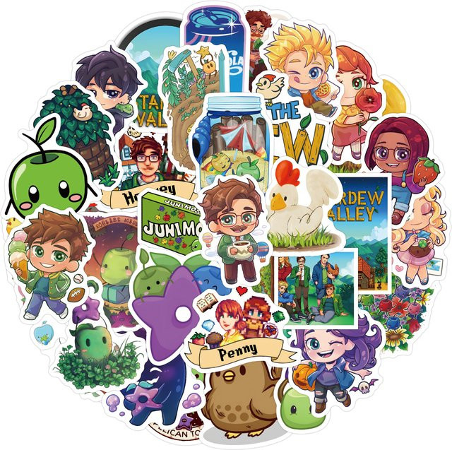 Bandai Stardew Valley Cartoon Deko-Aufkleber, 50-teiliges Set - Bild 1