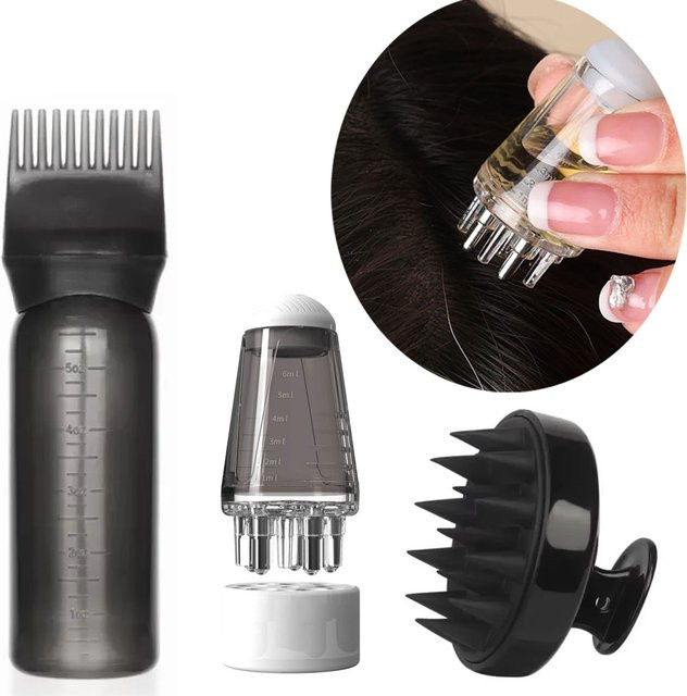 Silikon Kopfhaut Applikator Shampoo Pinsel Massage Kamm, Unisex - Bild 1