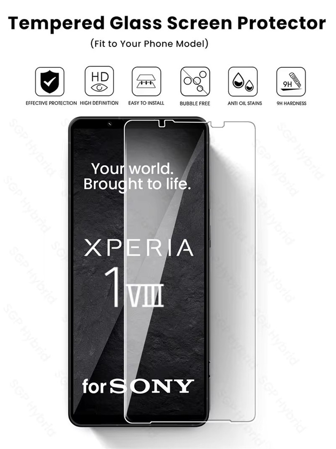 3er-Pack Sony Xperia 1 VIII Displayschutzfolie aus gehärtetem Glas, transparent, 9H Härtegrad - Bild 7