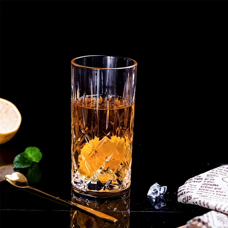 KEMORELA Glasbecher Tumbler transparent mit geometrischem Design, 423 ml - Bild 3