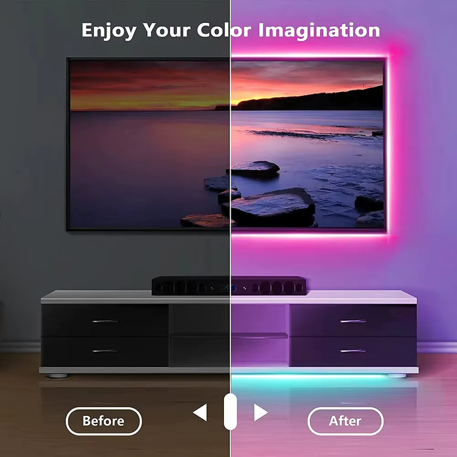 Szaoju RGB 5050 LED Lichtstreifen mit USB-Anschluss und Infrarot-Fernbedienung für TV, Schlafzimmer und Party - Bild 2