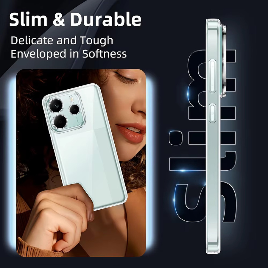 Ultradünne Silikon-Softcase Schutzhülle für Xiaomi Redmi Note 14 13 12 Pro Plus 5G, Transparent - Bild 5