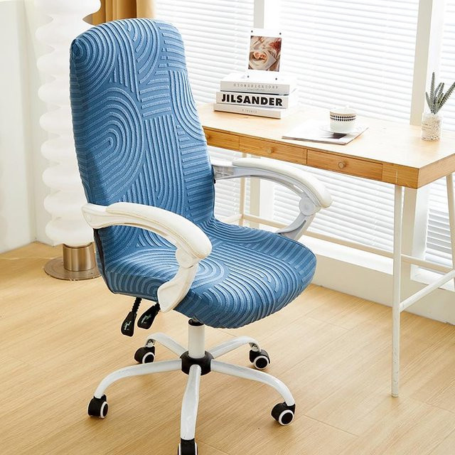 Elastischer Jacquard Stuhlbezug von Yiran Furniture in Blau für Computerstühle und Gaming-Sessel - Bild 1