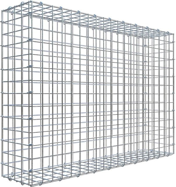 Gabiona C-Ring Gabione aus Stahl in Silbergrau, Maschenweite 5 x 5 cm, B/T/H: 70 x 100 x 20 cm - Bild 1