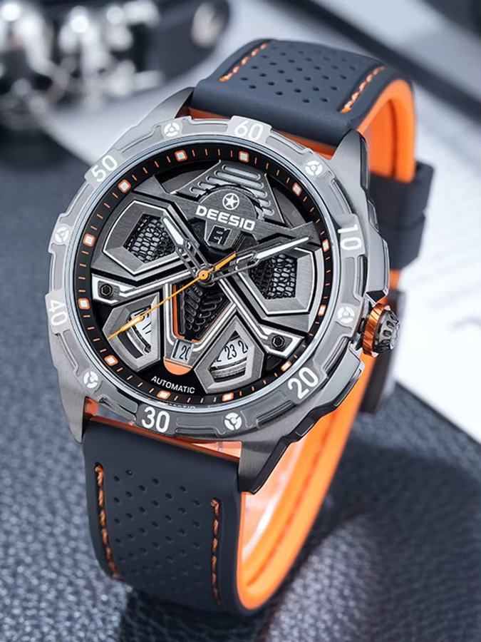 Deesio Armbanduhr Automatik, Edelstahl, Schwarz, Herren - Bild 5