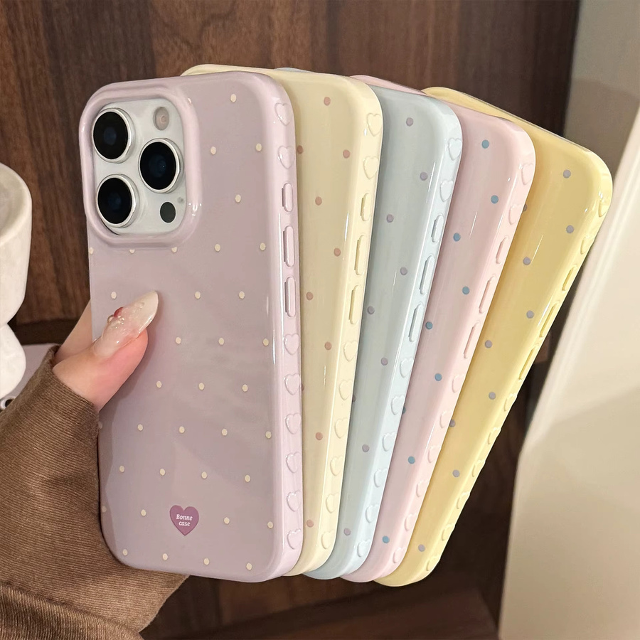 Stoßfeste MUQGEW Handyhülle mit Polka Dot Design in Candy Farben für iPhone 12 bis iPhone 17 Pro Max, Multicolor - Bild 2