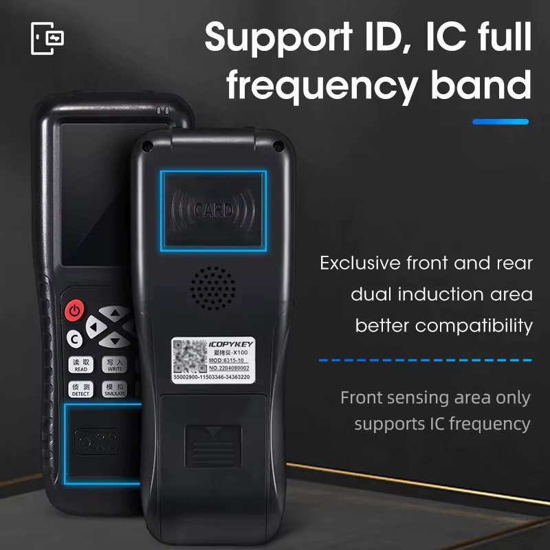 5YOA IX100 RFID-Lesegerät Advanced Decryption Duplikator und Programmierer für 13,56 MHz und 125 kHz in Schwarz - Bild 2