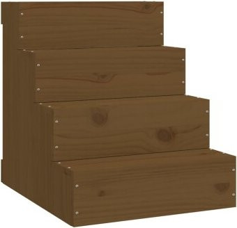 VidaXL Haustiertreppe aus Kiefernholz in Dunkelbraun, B/T/H: 40 x 49 x 47 cm - Bild 1