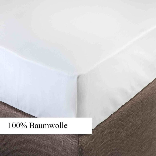 Bertsch Hotelwäsche Bettlaken aus 100% Baumwolle, Weiß, B: 150 cm, L: 250 cm - Bild 1