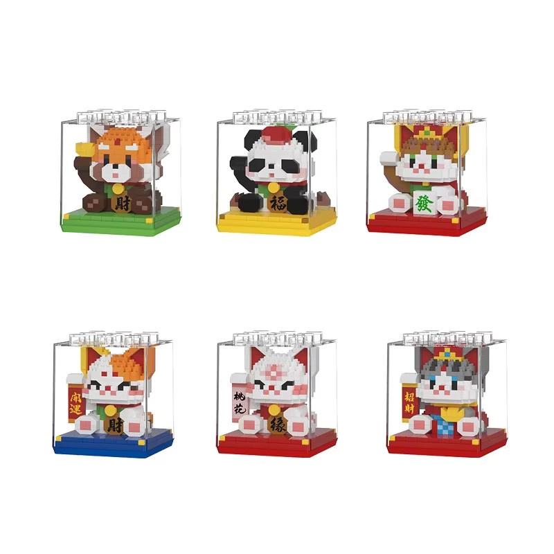 ENYE Glück Tier Micro Bausteine Maneki Neko, 3D Modell, Mini Ziegel Figur - Bild 1