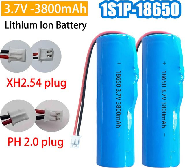 Robinella Lithium-Ionen-Akku 18650 mit Schutzplatine, 3,7 V, 3800 mAh, Blau - Bild 1