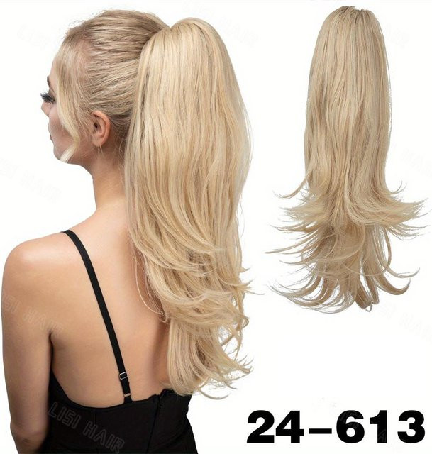 MISS WIG Synthetischer langer gewellter Pferdeschwanz mit Klaue, beige, Damen - Bild 1
