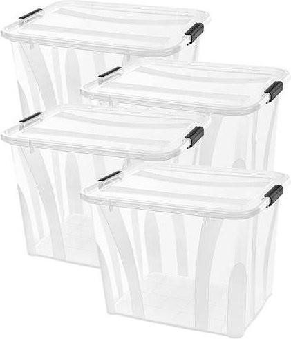 Siena HOME Aufbewahrungsbox Anzio Transparent 55l 4er-Set B: 51,0 cm, H: 37,2 cm, T: 38,5 cm - Bild 1