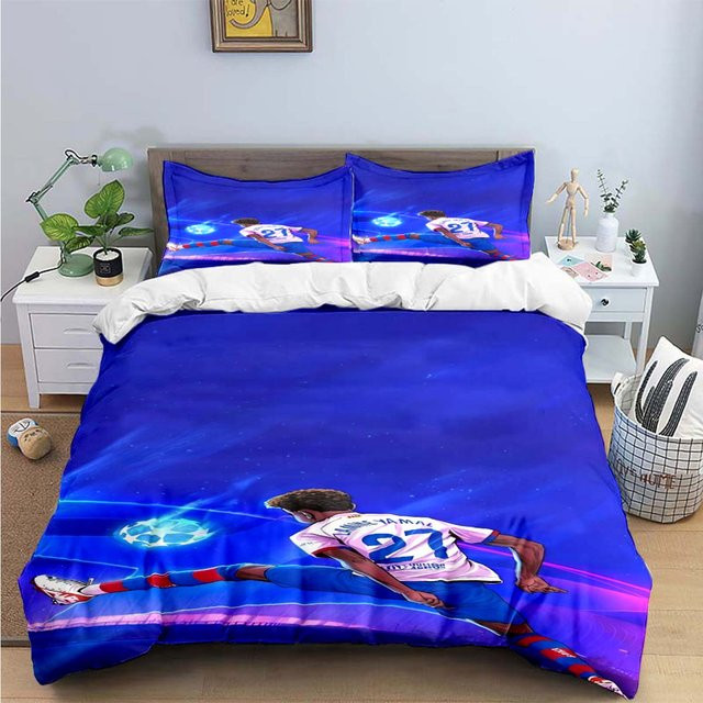 Gu Tao Bettwäsche-Set Spanien Fußball Lamine Yamal Blau, 3-teilig, B: 140 cm, L: 210 cm - Bild 1