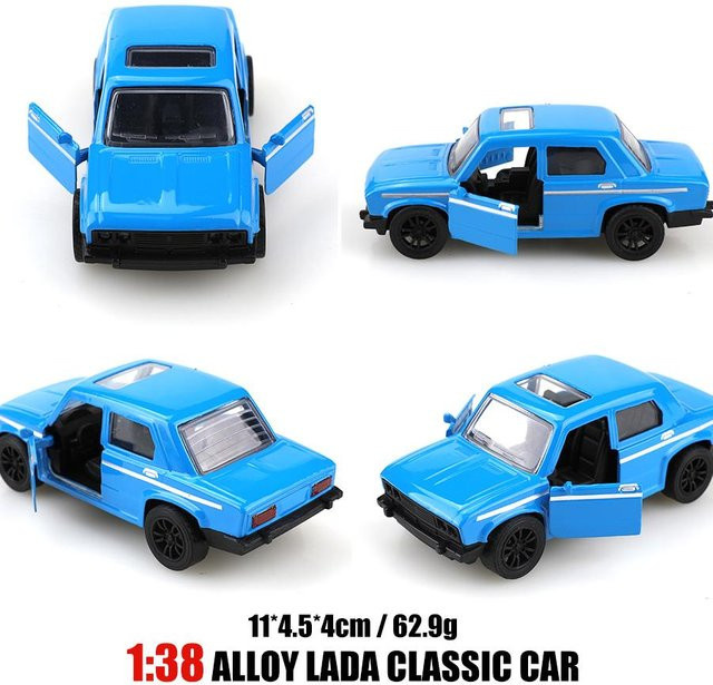Linyi toy car Lada Rückziehauto, 1:38, Metall, ab 3 Jahre - Bild 1