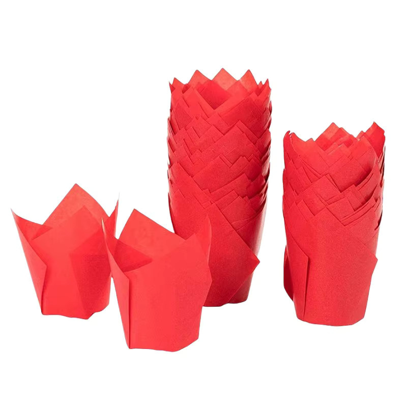100 Stück Tulpe Muffin Cupcake Papierförmchen Ölbeständige Backliner für Cupcakes und Muffins - Bild 2