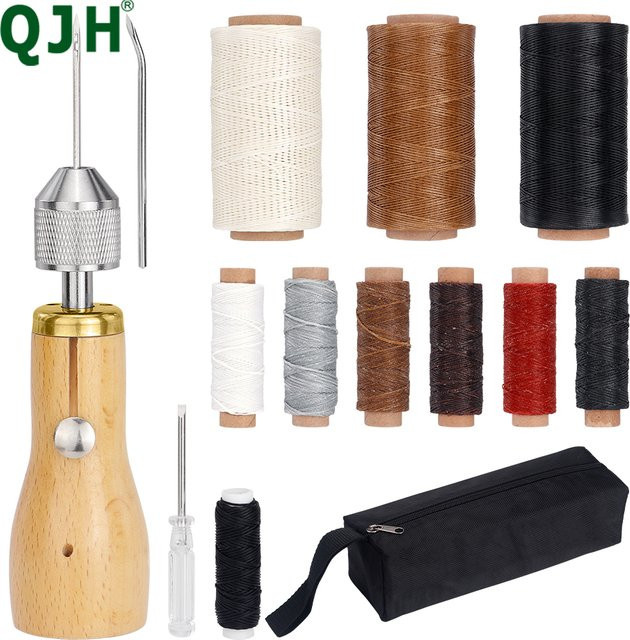 Speedy Stitcher Nähen Ahle Kit zur Reparatur von Leder und schweren Stoffen mit Nadeln, Spule, Wachsfäden und Tasche - Bild 1