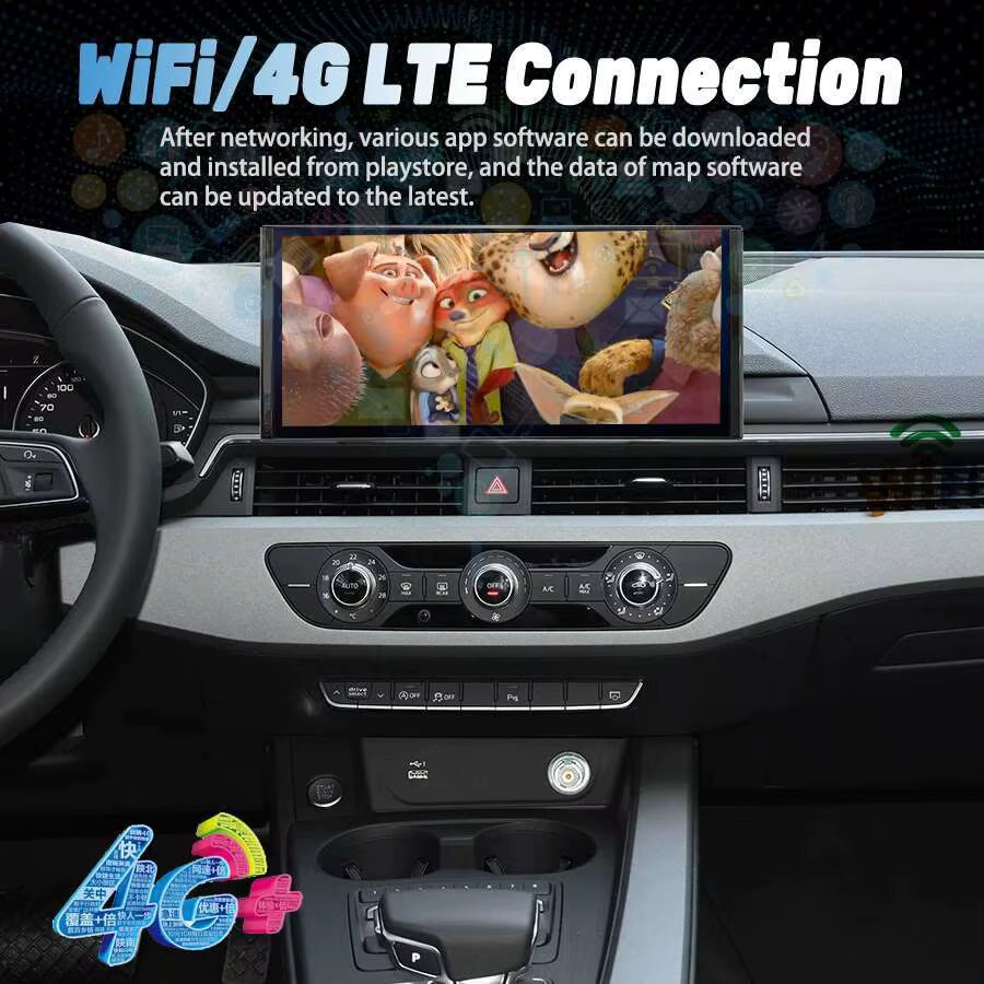 NAVIRIDER Android 13 QLED Multimedia Autoradio mit 12,3 Zoll Display für Audi A4 A4L A5 (2017 - 2020) inklusive GPS, CarPlay und Navigation, Schwarz - Bild 2