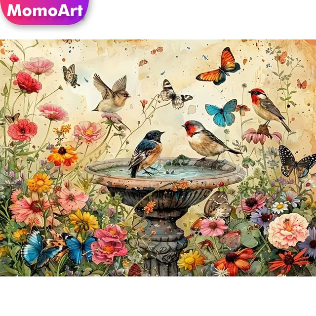 Momoart DIY Diamant-Stickerei Blumen-Landschaft Mosaik, Bastelset - Bild 1