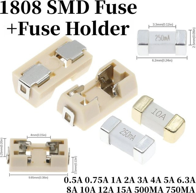 10 Stück WLMLBWCJ SMD Schnell-Sicherungen 1808 Ultra-Schnell 125V 250V AC - Bild 1
