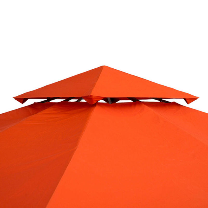 Outsunny Ersatzdach für Metallpavillon in Rostrot aus wetterfestem Polyester, B/L: 300 x 300 cm - Bild 4