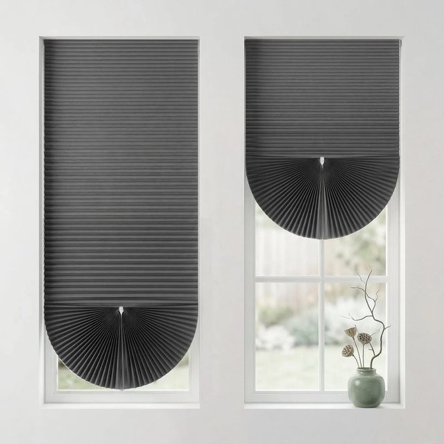 Sekey Klebefix Plissee 2er Set Grau, UV-beständig, 100 % Polyester, Breite: 70 cm, Höhe: 130 cm - Bild 1