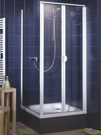 Schulte Duschset Sunny Pendeltür und Seitenwand in Weiß und Transparent B/T/H: 80 x 80 x 180 cm